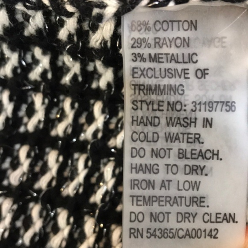 PETER NYGARD Black & White Knit Jacket sz M - Picture 7 of 8